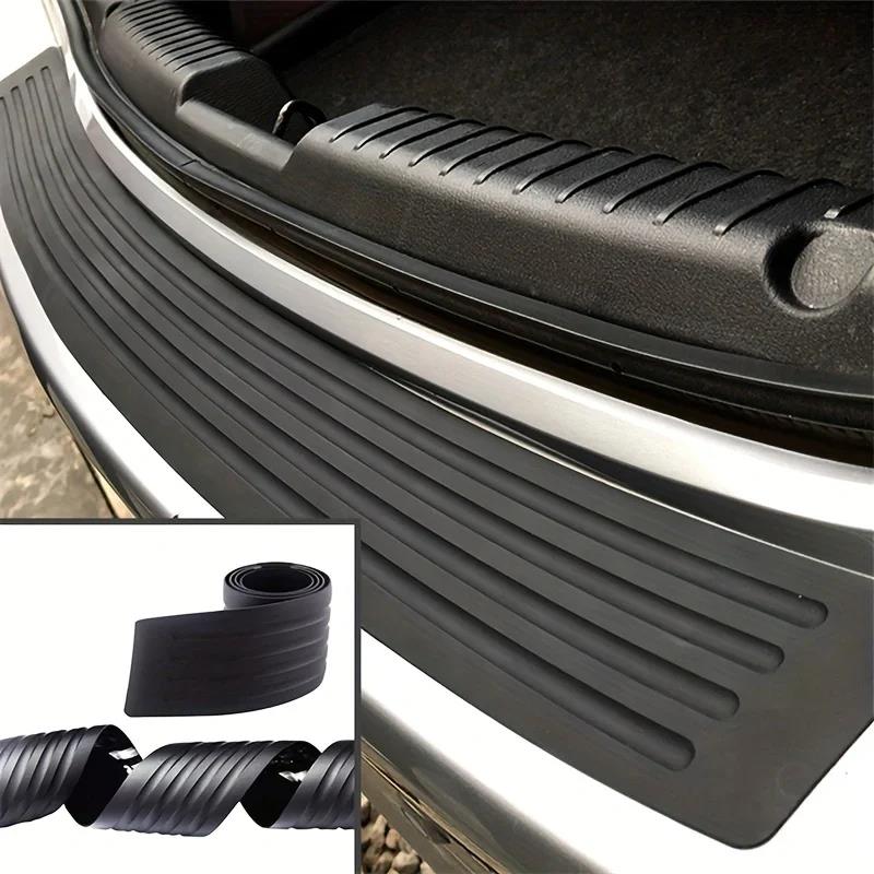 Anti-scratch Car Trunk Door Sill Plate Protector Universal Rear Bumper Guard Rubber Mouldings Pad Trim Cover Strip Car Styling Interior Mirrors 6