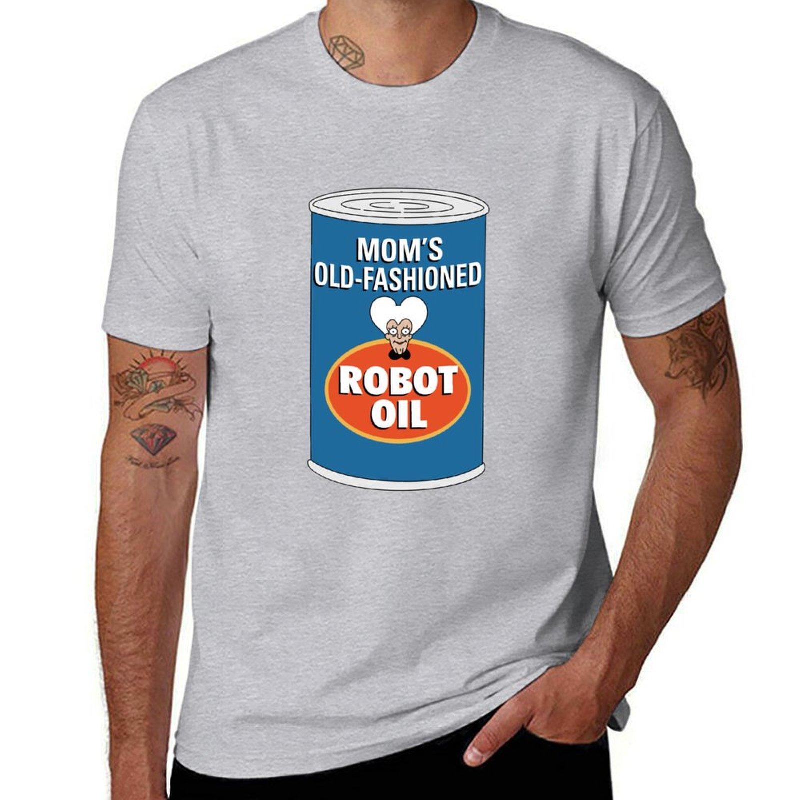 

Moms Robot Oil Can Tshirt tees blacks customizeds graphics fitted t shirts for men S