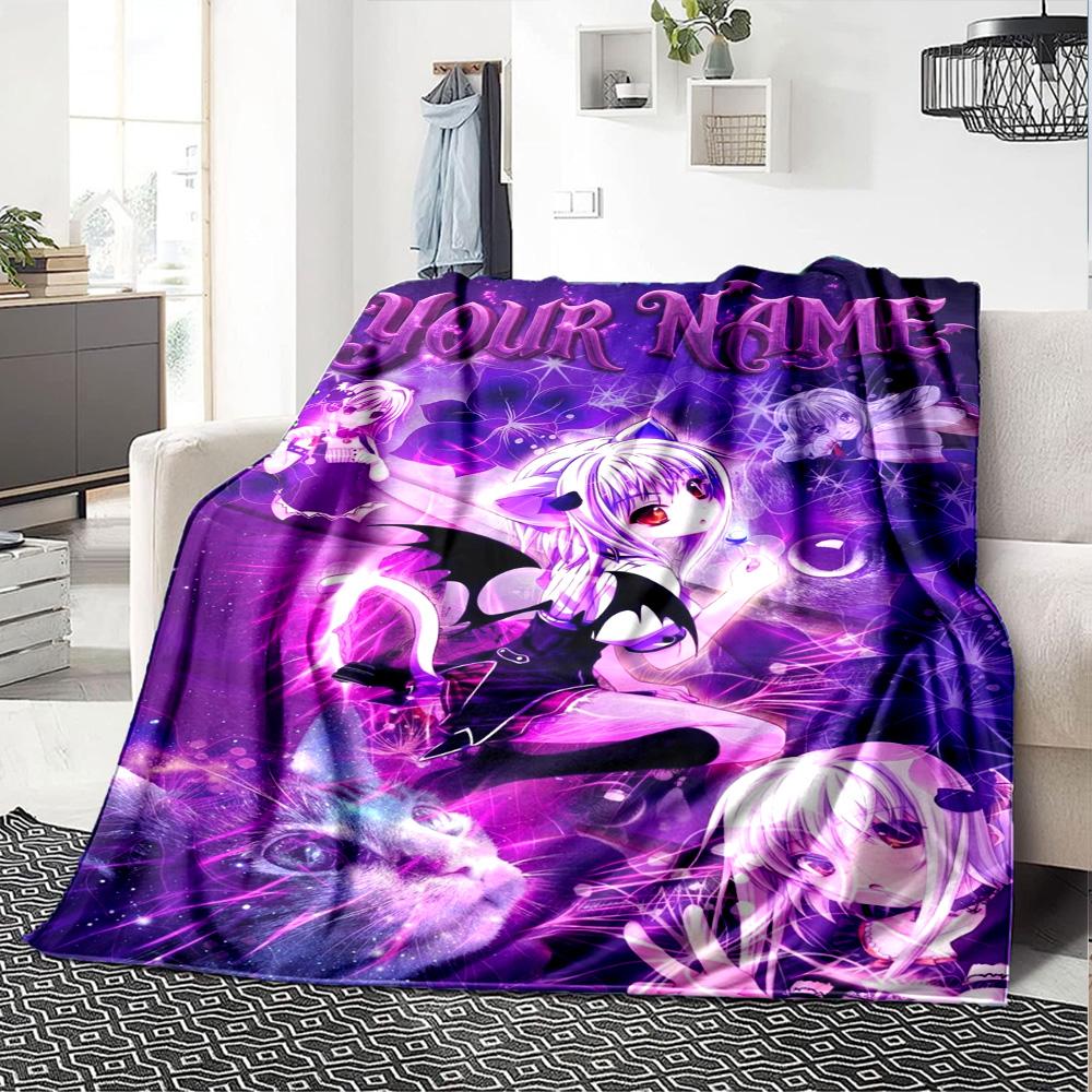 Name Custom High School DxD Print Flannel Blanket High Quality Warm Comfortable Cover for All Seasons Perfect for Gifts Home Decor