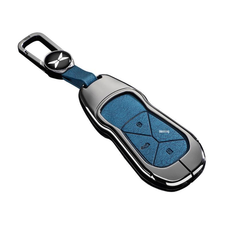 XPeng P5 Car Key Cover 2021-2024: Durable Zinc Alloy & Leather Protective Shell