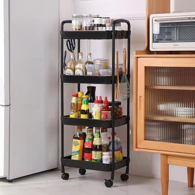 Kitchen Movable Trolley Storage Rack, Bedroom Bathroom Floor Standing Multi-layer Snack Rack, Baby Product Storage Rack
