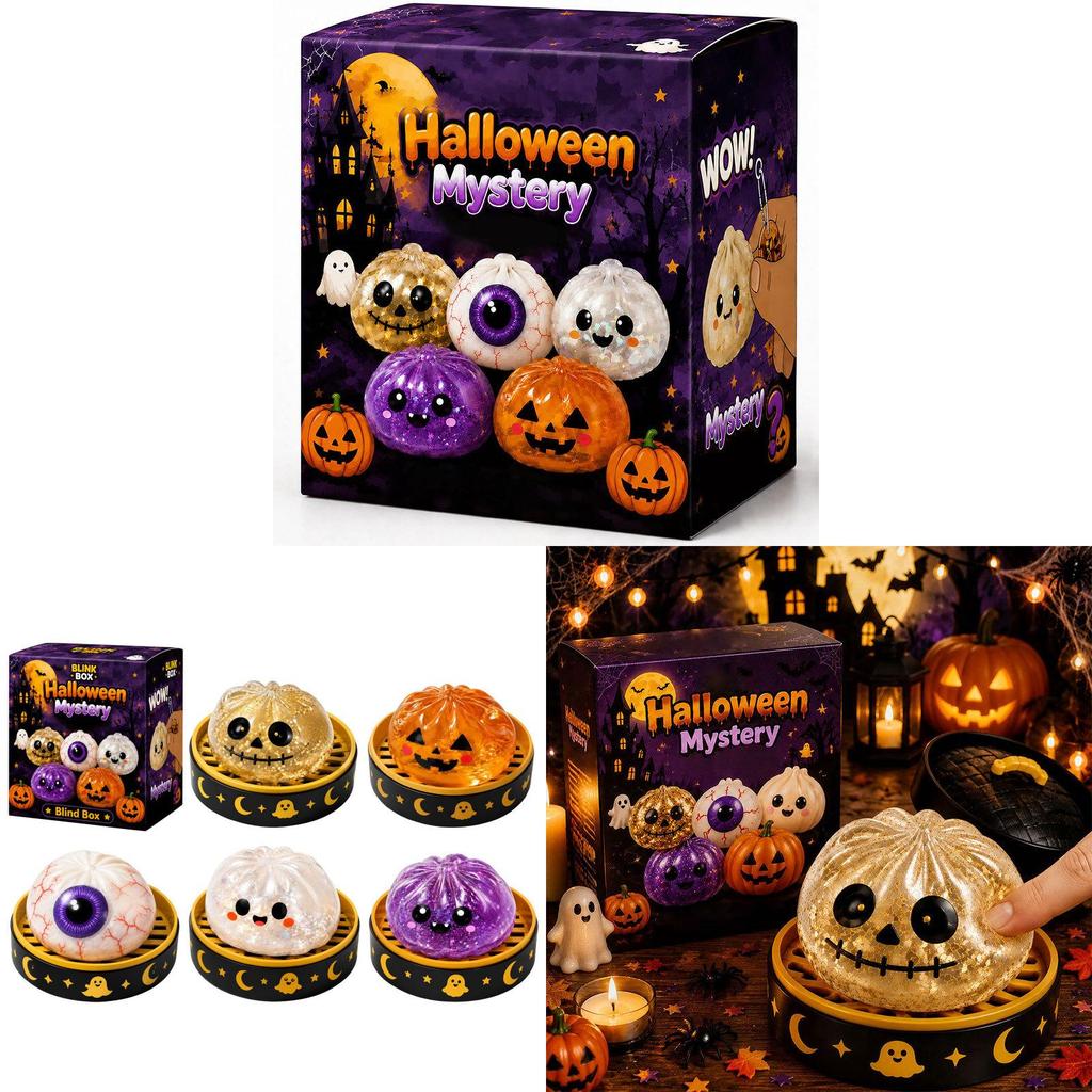 Halloween Ghost Stress Relief Toy Set With Tpr Material For Relaxation And Anxiety Relief