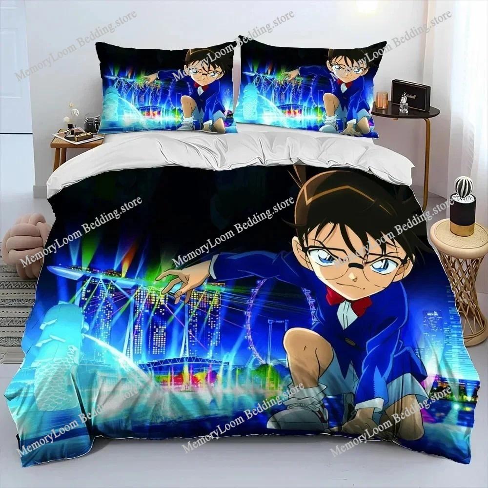 Detective Conan Premium Luxury Bedding Set Japan Cartoon Soft Duvet Cover Plush Comforter Bedspread Twin/Single Size Printed
