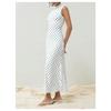Women's Crew Neck Polka Dot Printed Maxi Dress Vintage Waist Defined