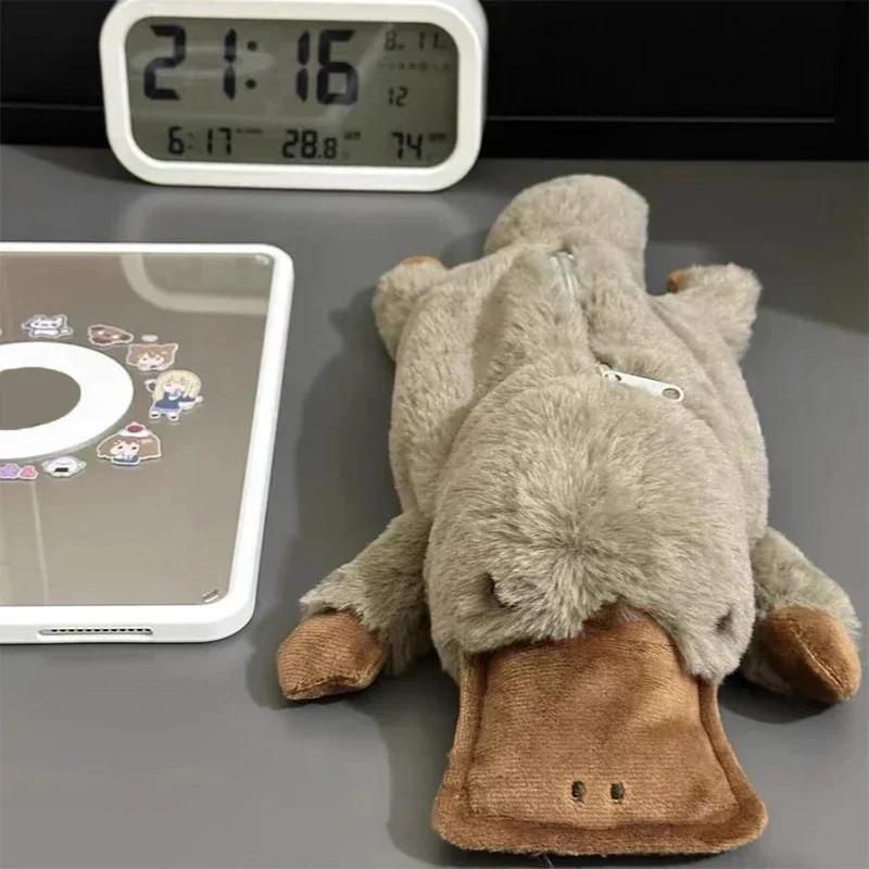 Plush Platypus Doll Pen Bag Ins High Value Soft Cute Cure Decompression Doll Students Learning Stationery Storage Bag