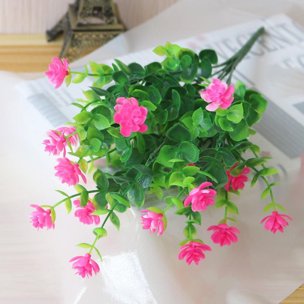 Multicolour Artificial Eucalyptus Flowers Plastic Eucalyptus Bouquet Interior Decor розовый