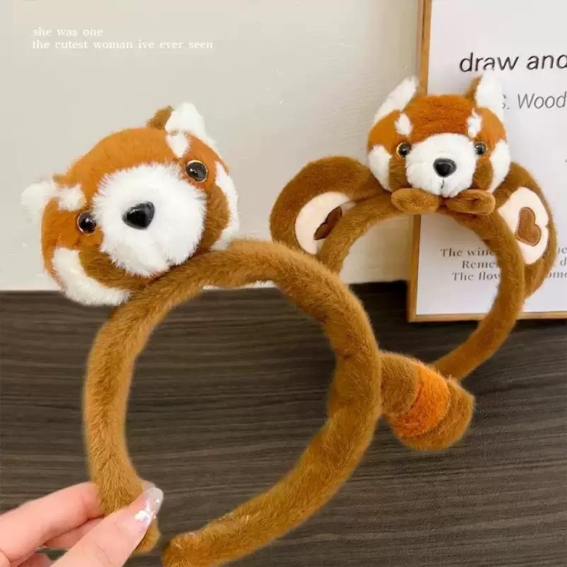 Plush Raccoon Headband Creative Cartoon Animal Zoo Hair Accessory For Kids And Adults