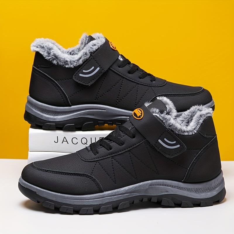 Men's Shoes Winter Sneakers Warm Shoes Walking Fleece-Lined Thickened Shoes Non-Slip Soft Sole Snow Boots