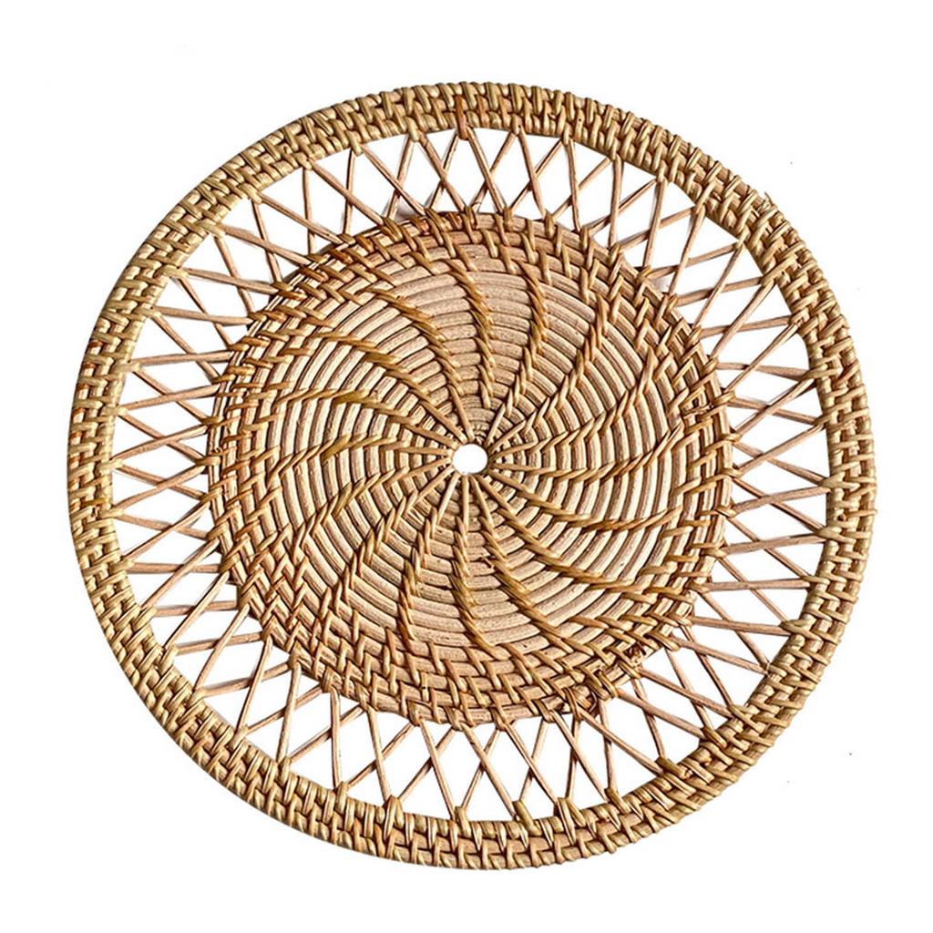Hollowed Out Nordic Woven Wall Hanging Bamboo Woven Rattan Wall Basket Decor Delicate Workmanship Desktop Decoration