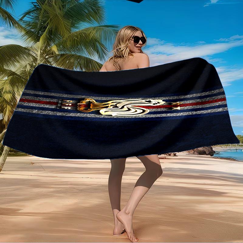 France Football Emblem Beach Towel Microfiber Beach Towel, Lightweight and Quick-Dry, for Summer Travel, Swimming Pool Fan Birthday Gift