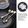 Yousheng Stainless Steel Coffee Spoon, Long Handle with Bull Head Decor, Multifunctional Stirring Spoon for Coffee Milk Tea