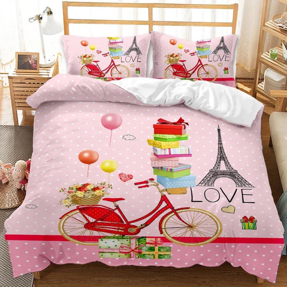 3D Printed Fashion Cartoon Girl Scenery Bedding Set Modern Duvet Cover Double Twin Full Queen King Adult Kids Bedclothes Quilt