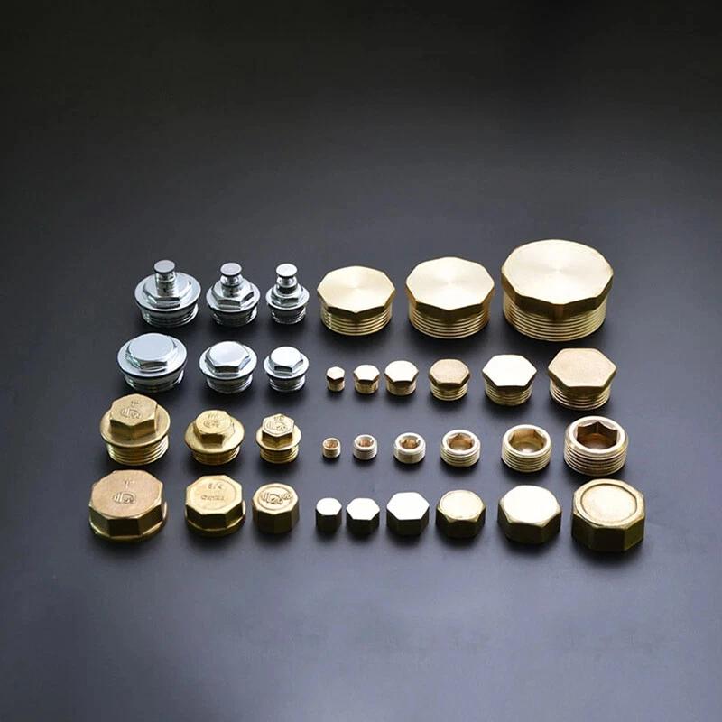1~20pcs 1/8" 1/4" 3/8" 1/2" 1" BSP Female Thread Hex Brass End Cap Pipe Blind Plug Cover Fitting Coupler Connector Adapter