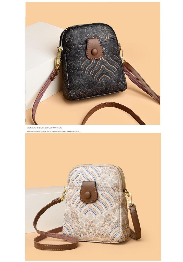 Autumn Chinese Style Printed Crossbody Bag – Women's Versatile Niche Design Phone Bag
