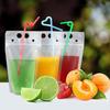 100 Drink Bags Translucent Freezable Juice Bags Closed Zipper Plastic Bags for Hot and Cold Drink Bags for Adults and Children