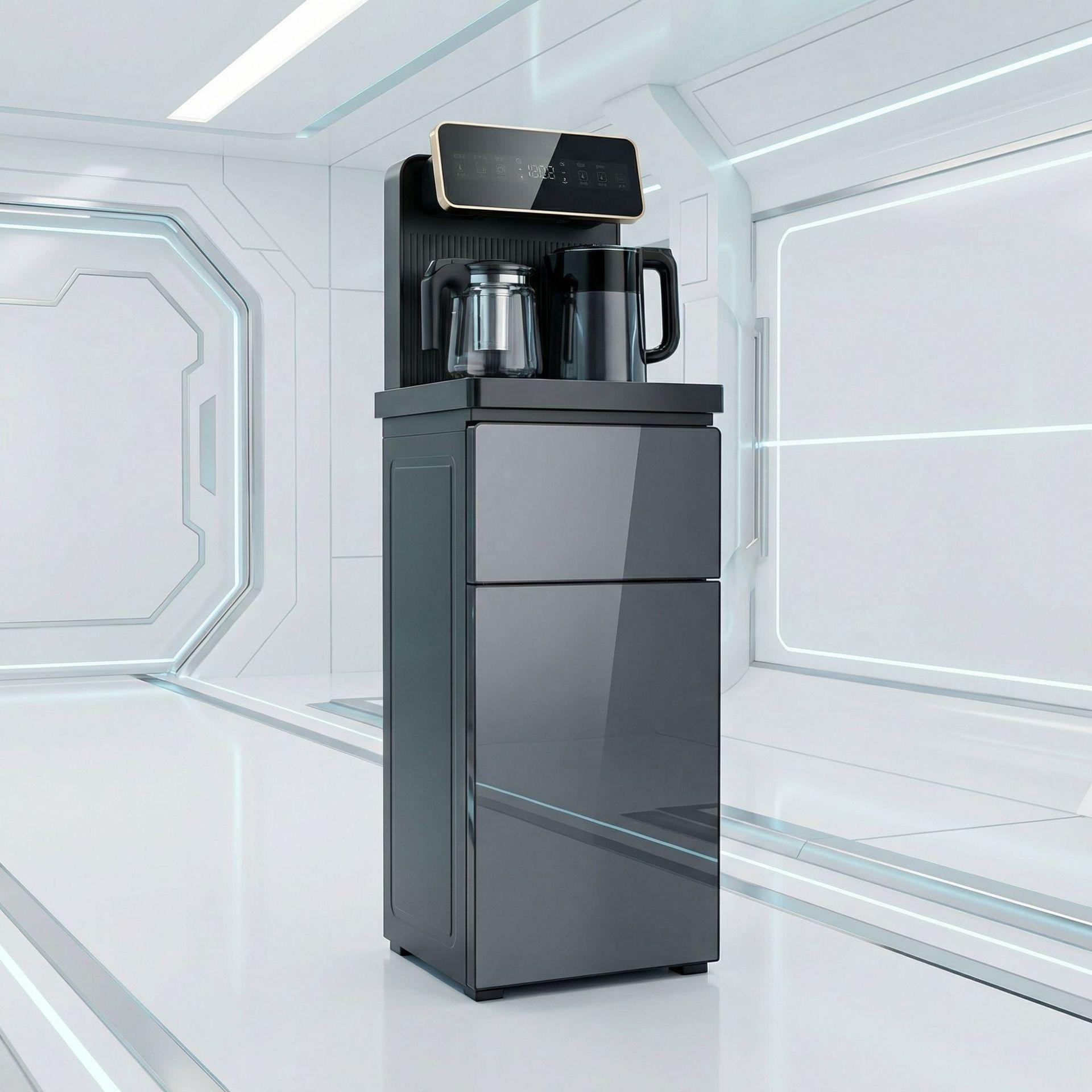Smart Voice-Controlled Vertical Water Dispenser and Tea Bar Machine with Refrigeration Insulated Remote Control