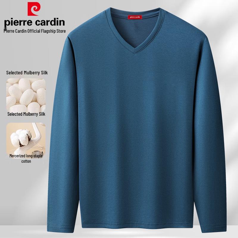 Pierre Cardin Men s Silk Blend V-Neck Long Sleeve T-Shirt 48/M