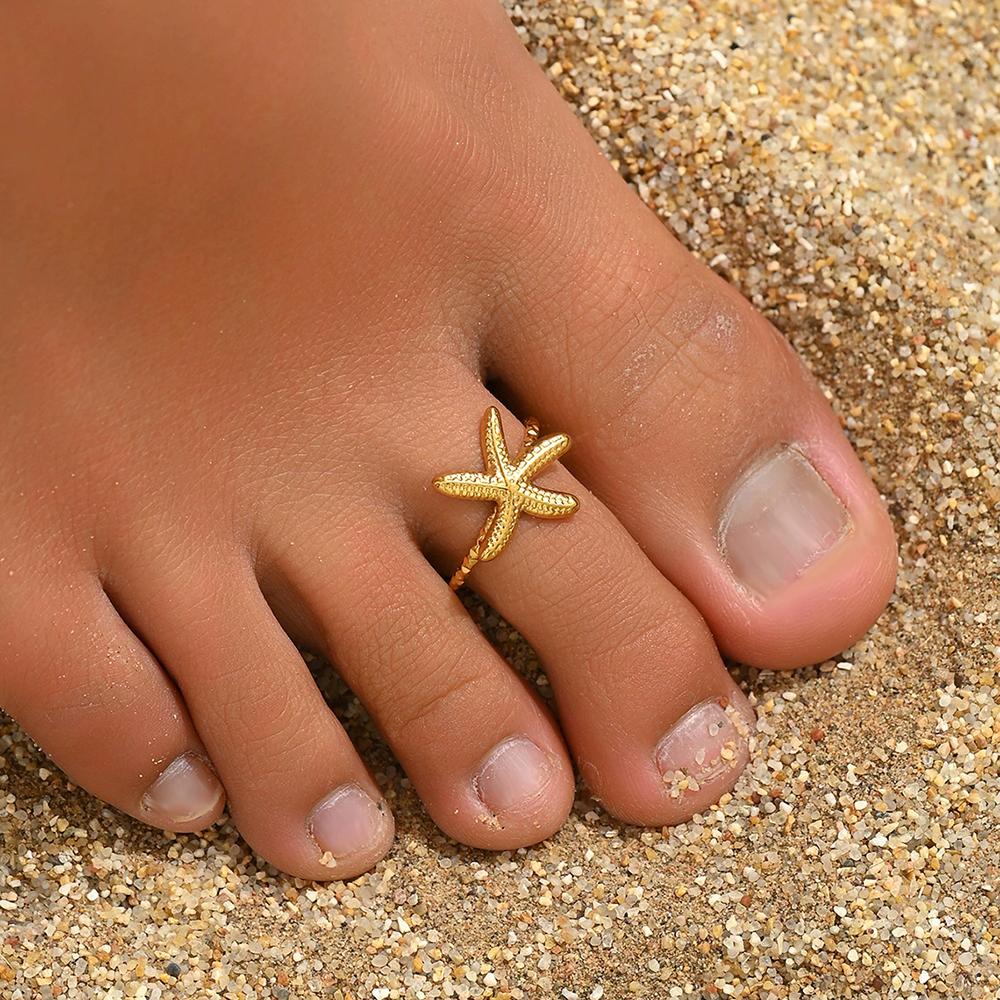 New Fashionable And Trendy Women's Foot Rings With Geometric Inlays Pearls Starfish Beach Style Women's Jewelry Accessories