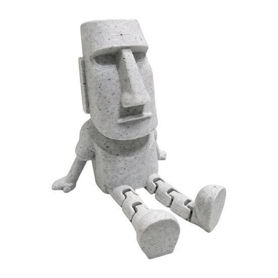 3D Printed Moai Statue Movable Joints Action Figure Articulated белый