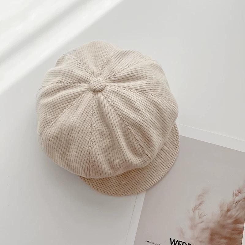 Literary Retro Solid Color Octagonal Beret Korean Style Ins Face Changing Autumn and Winter Atmosphere Versatile and Trendy