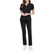 Ladies' Comfortable And Casual Solid Color Short Sleeved Pants Protective Suit Set