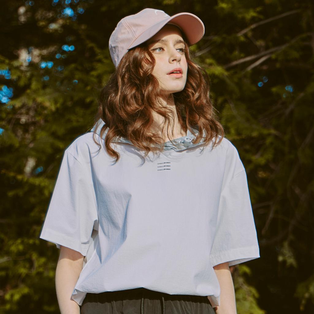 Artwork Yongchul Ripstop Women'S Hoodie Short Sleeve Woven Top White
