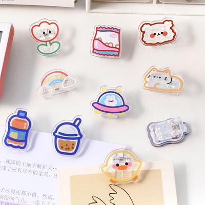 Cartoon School Stationery Page Holder Snacks Sealing Clip Transparent Clip Paper Clip Binder Clips