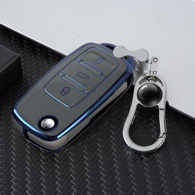 TPU Car Flip Key Cover Case Shell Protector Box Fob For Volkswagen VW Polo Bora Beetle Tiguan Passat B5 B6 B7 Golf EOS Scirocco