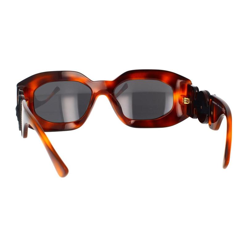 Versace Medusa Detail Acetate Frame Oval Sunglasses Men's Tortoiseshell 3389916 VE4425U521787-Tortoiseshell 54