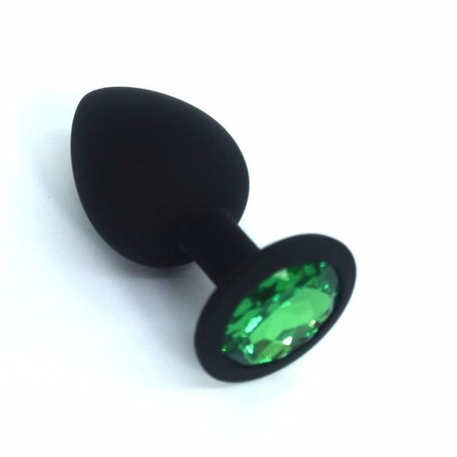Silicone Butt Plug with Crystal Jewelry Smooth Touch Anal Plug No Vibrator Anal Sex Toys for Adult