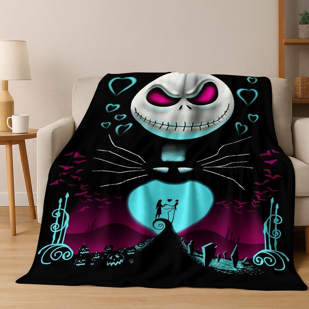2026 New The Nightmare Before Christmas Jack Cartoon Flannel Blanket,Warm and Cozy Soft Throw Blanket for Home Bedroom Bed Sofa