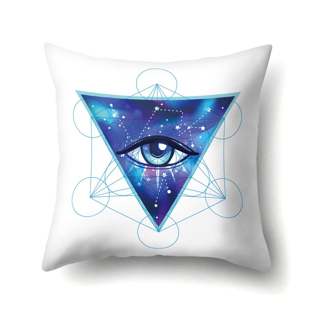 45X45Pillow Case Home Decoration Buddha Statue Cushion Cover Eye Meditation Yoga Mandala Spiritual Tattoo Polyester Pillow Cover