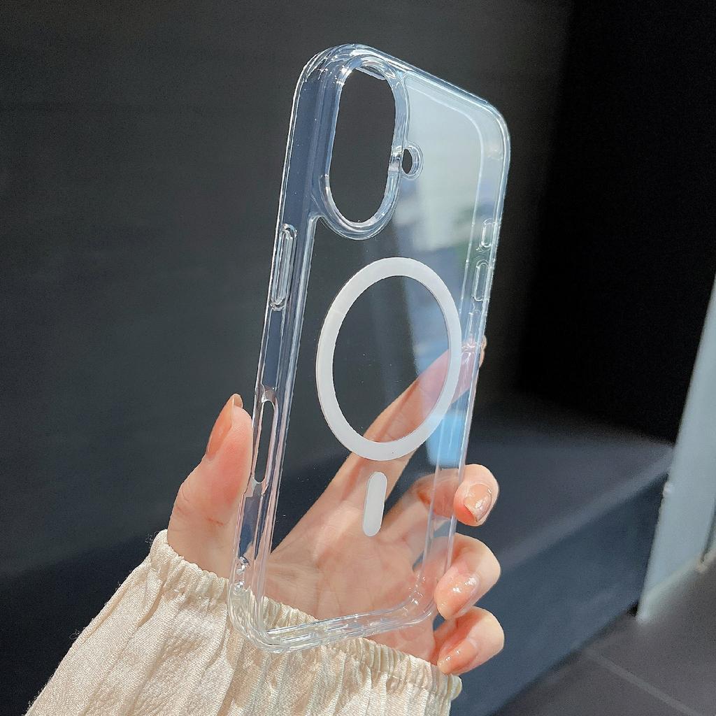 For iPhone 17 Case Compatible with MagSafe TPU Acrylic 2.5mm Clear Phone Cover