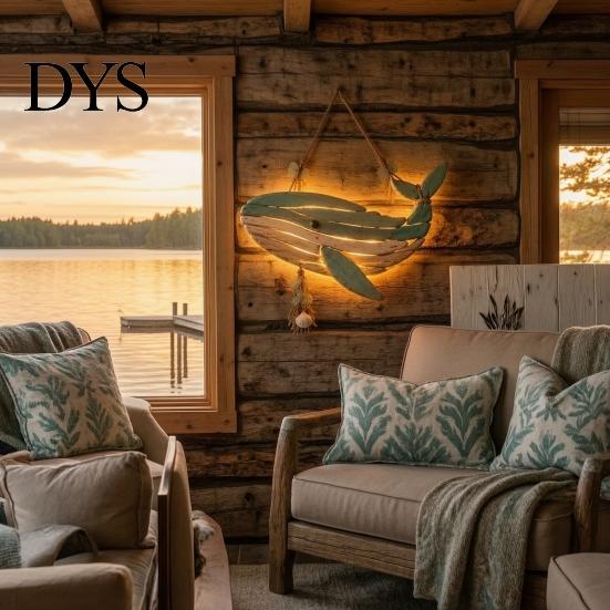 Cordless Wall Lighting Coastal Fish Pendant with Light, Fish/Turtle/Jellyfish/Dolphin/Octopus/Whale Shape, Resin Ocean Bedroom Bedside Light