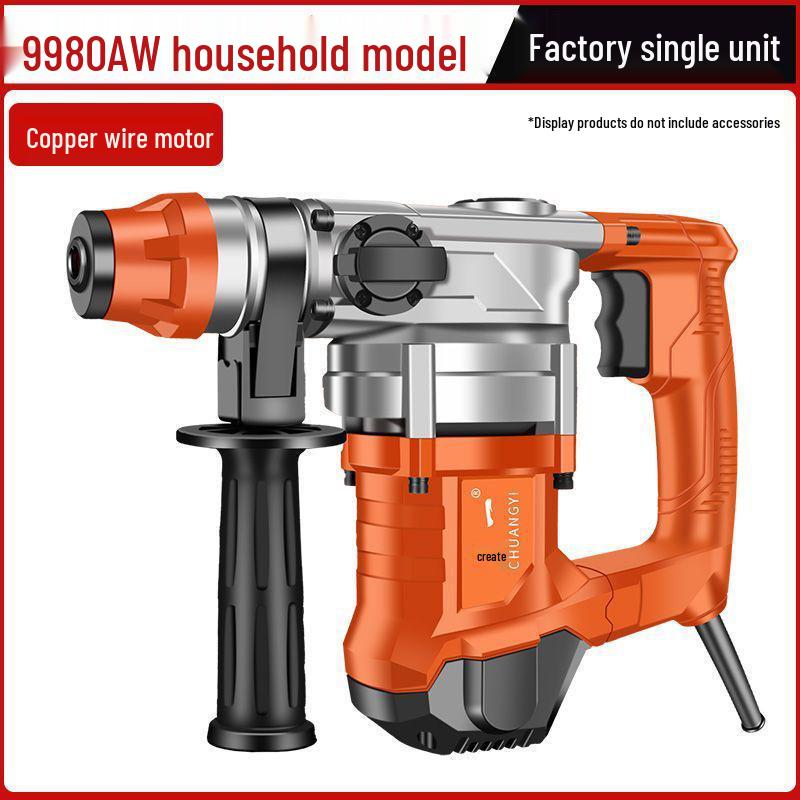 Chuangyi Multi-Functional Electric Hammer & Drill: Dual-use High-Power Concrete Impact Tool for Household and Industrial Use.