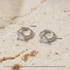 Elegant Cross Heart Zirconia Earrings: Light Luxury, Versatile for Autumn/Winter, High-End Small Niche Ear Cuff