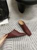 Fashion Elegant Soft Leather Mules Slippers Women Square Toe Inner Height Wedge Slide Sandals Summer Cozy Beach Designer Shoes for Women