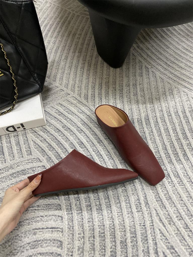 Fashion Elegant Soft Leather Mules Slippers Women Square Toe Inner Height Wedge Slide Sandals Summer Cozy Beach Designer Shoes for Women