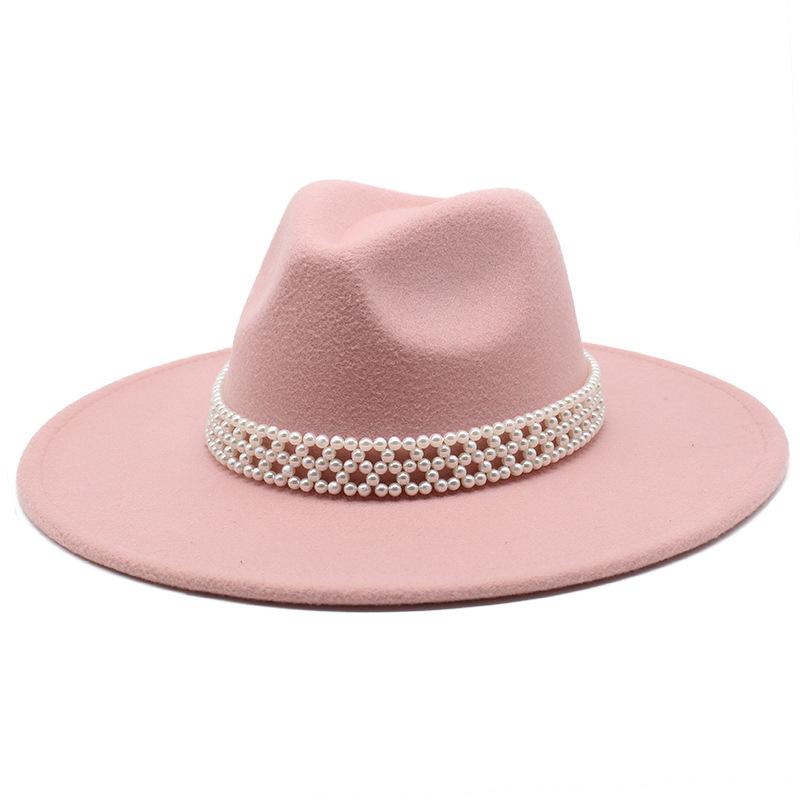 Hepburn Woolen Jazz Top Hat For Men And Women Casual 9.5Cm Big Edge Jazz Hat Felt Hat