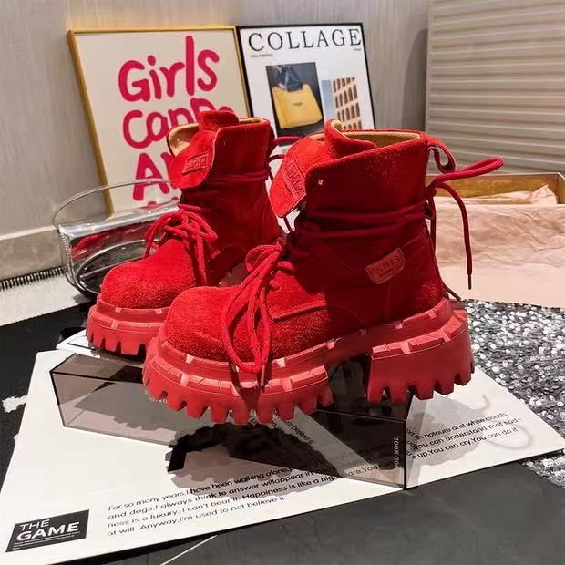 Plateau Damen Stiefeletten Mittelhohe Absätze Designer Wintermode Stiefel Neue Sportmarke Chelsea Boots