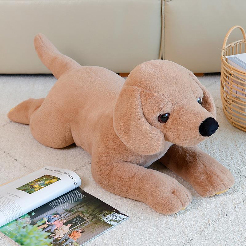 Kawaii Lying Prone Pose Labrador Retriever Plush Toys Stuffed Big Size Animal Throw Pillow Cozy Warm Sleeping Companion