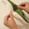 Soft Coral Fleece Hand Towels, Quick-dry & Absorbent, with Hooks, Leaf & Flower Pattern, Pink/dark Green, Durable Home Gift