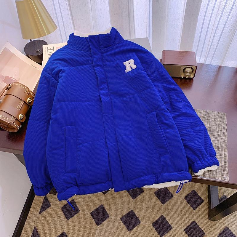 Down Cotton Clothes New Women's Short Thickened Winter Corduroy Couple Loose Two-sided Coat
