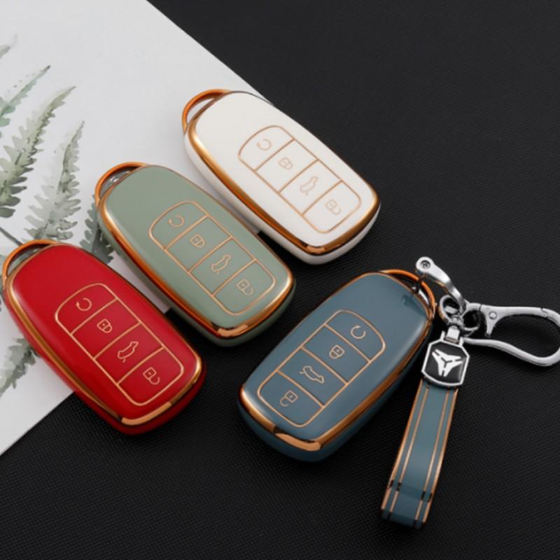 For Chery Tiggo 8 Pro Tiggo 8plus New 5 Plus 7pro Soft TPU Car Smart Key Case Cover Shell Bag Keychain Protector