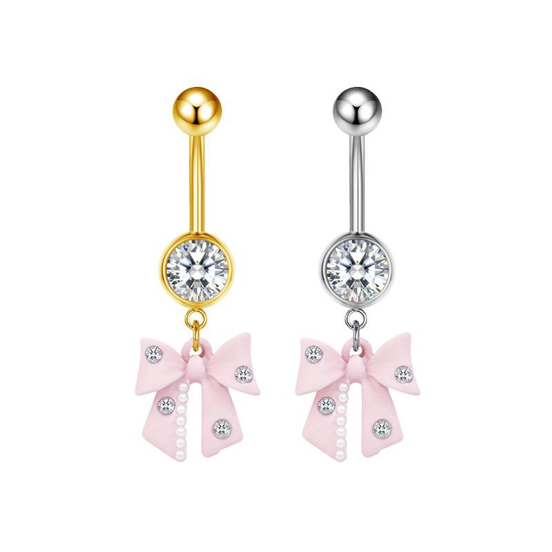 Gaibei Stainless Steel Star Bow Cat Paw Navel Ring