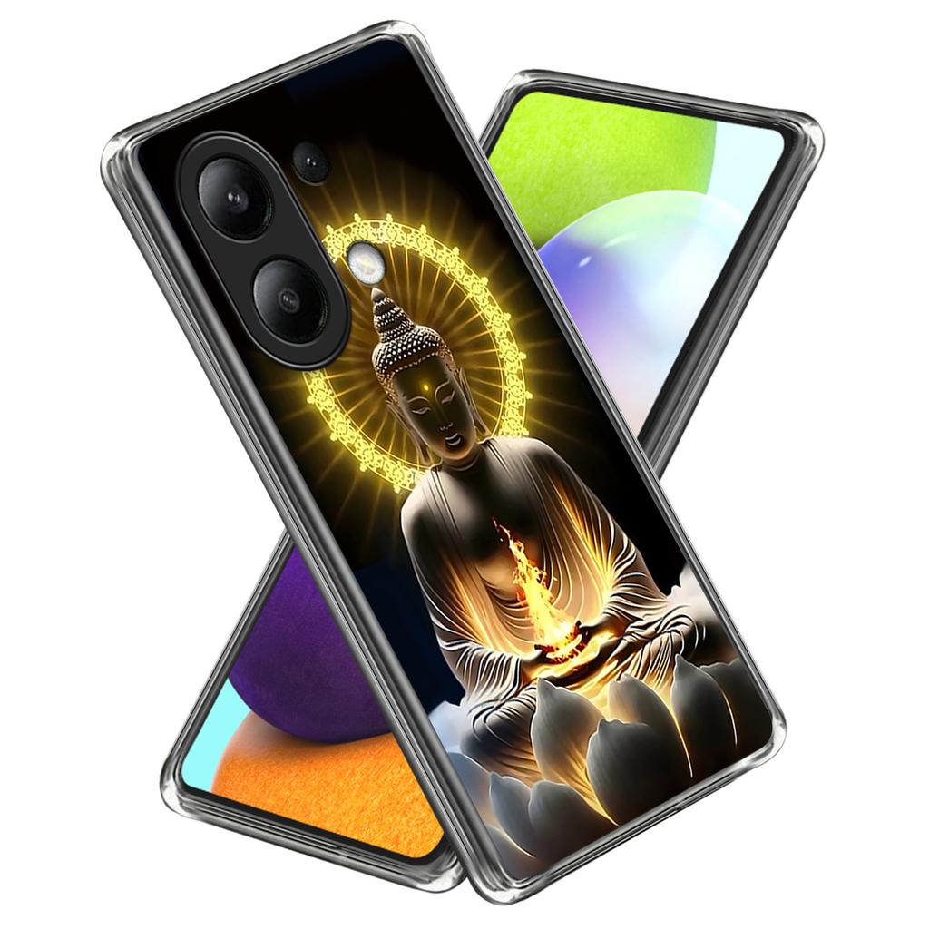 For Xiaomi Redmi Note 13 4G Case Shock-Absorbent TPU Pattern Printed Phone Cover