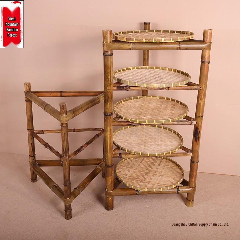 Ручная многослойная бамбуковая веялка и сушилка для овощей Single basket, 40cm, no holes