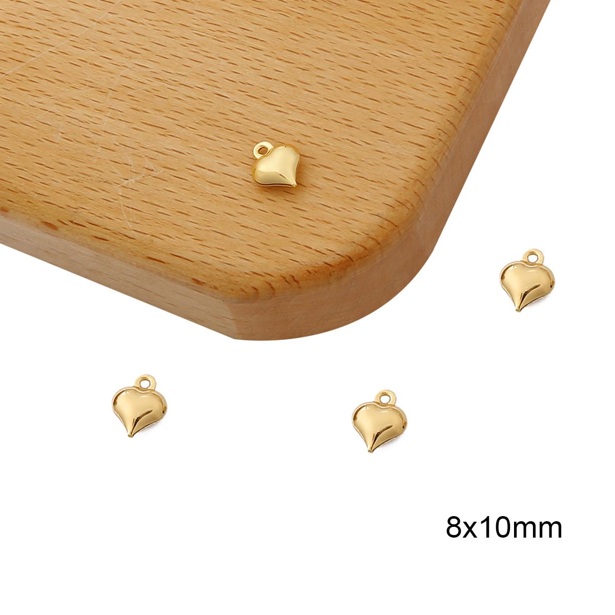 

5 шт. золотого цвета, медь, персиковое сердце, ожерелье, кулон, сделай сам, очаровательный винтажный мини-аксессуар, разъем 8x10mm