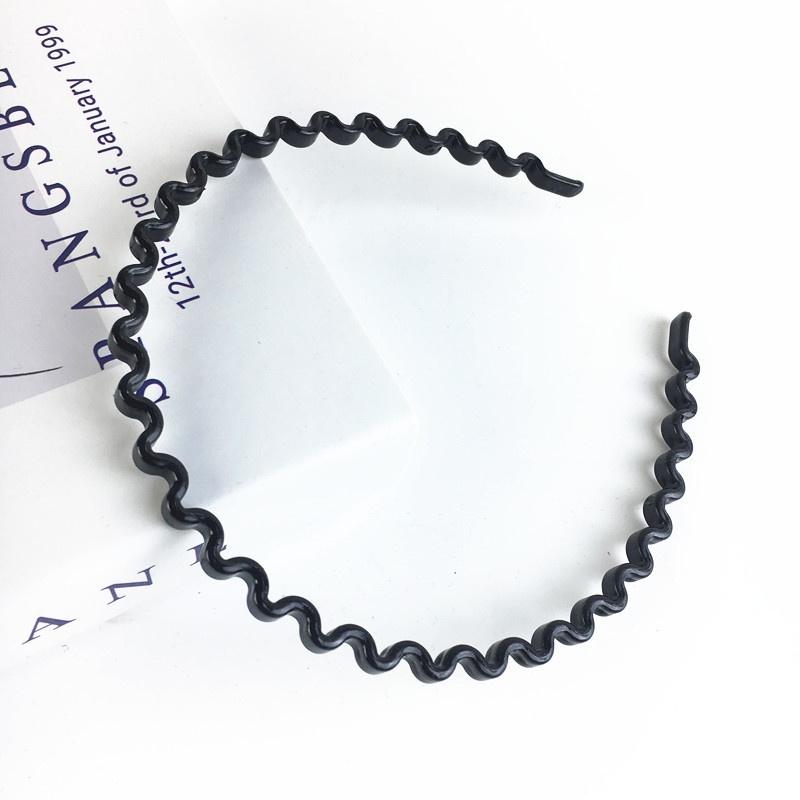 Black Series Headband Korean Style Practical Simple Face Wash Non-Slip Toothed Pressure Hair Hair Band Plastic Hair Accessories