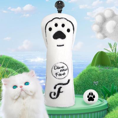 CRAFTSMAN Fairway Wood Single Fairway Wood 3D Number Tag Cat Punch Cover, Headcover, (3, 4, 5, 7, X), Elastic, Cute, Fluffy,